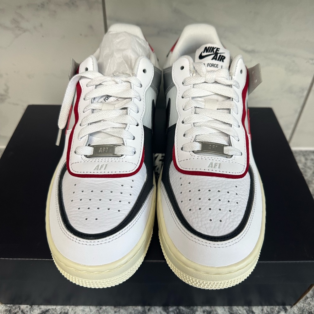Nike AF1 Shadow White, Red, and Black size 8.5